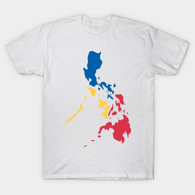 Philippines Filipino Map Sun and Stars Flag by AiReal Apparel T-Shirt by airealapparel